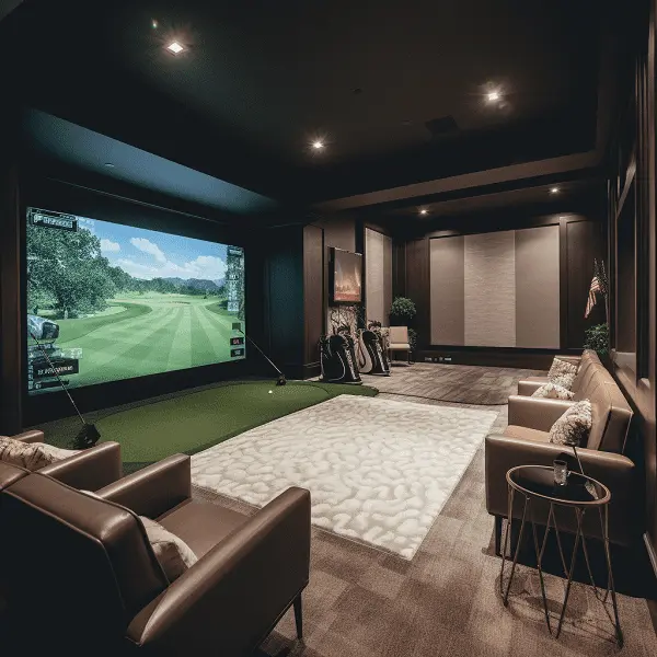 golf simulator inside room