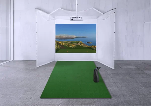 golf simulator with launch monitor