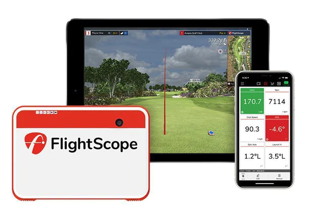 buy now button FlightScope Mevo plus golf simulator